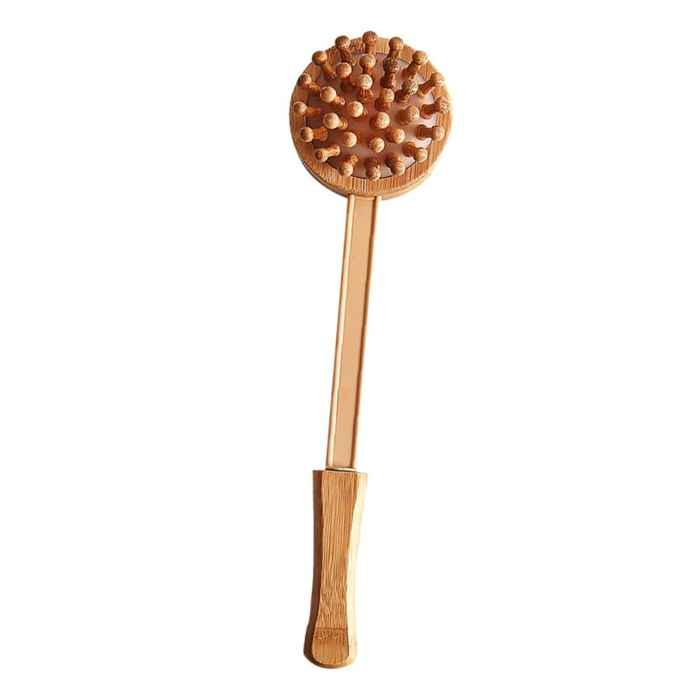 Beavorty 1pc Hand-held Bamboo Massage Hammer Versatile Stress Relief Tool for Neck Shoulder and Back Massage and Non-Slip Design for Easy Use for Daily Relaxation and