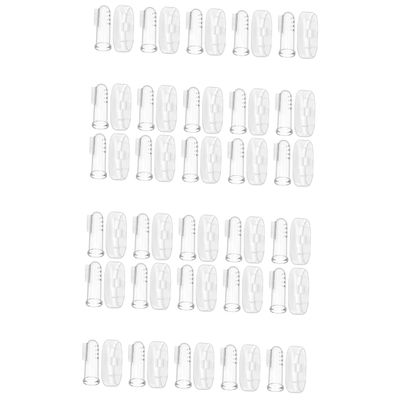 FOMIYES 30sets Finger Toothbrush Set Soft Silicone Massagers for Oral Cleaning Safe for Boy Girl Includes Travel Case and for Teething and Boy Girl Care