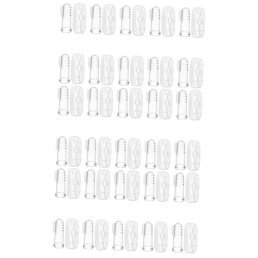 FOMIYES 30sets Finger Toothbrush Set Soft Silicone Massagers for Oral Cleaning Safe for Boy Girl Includes Travel Case and for Teething and Boy Girl Care