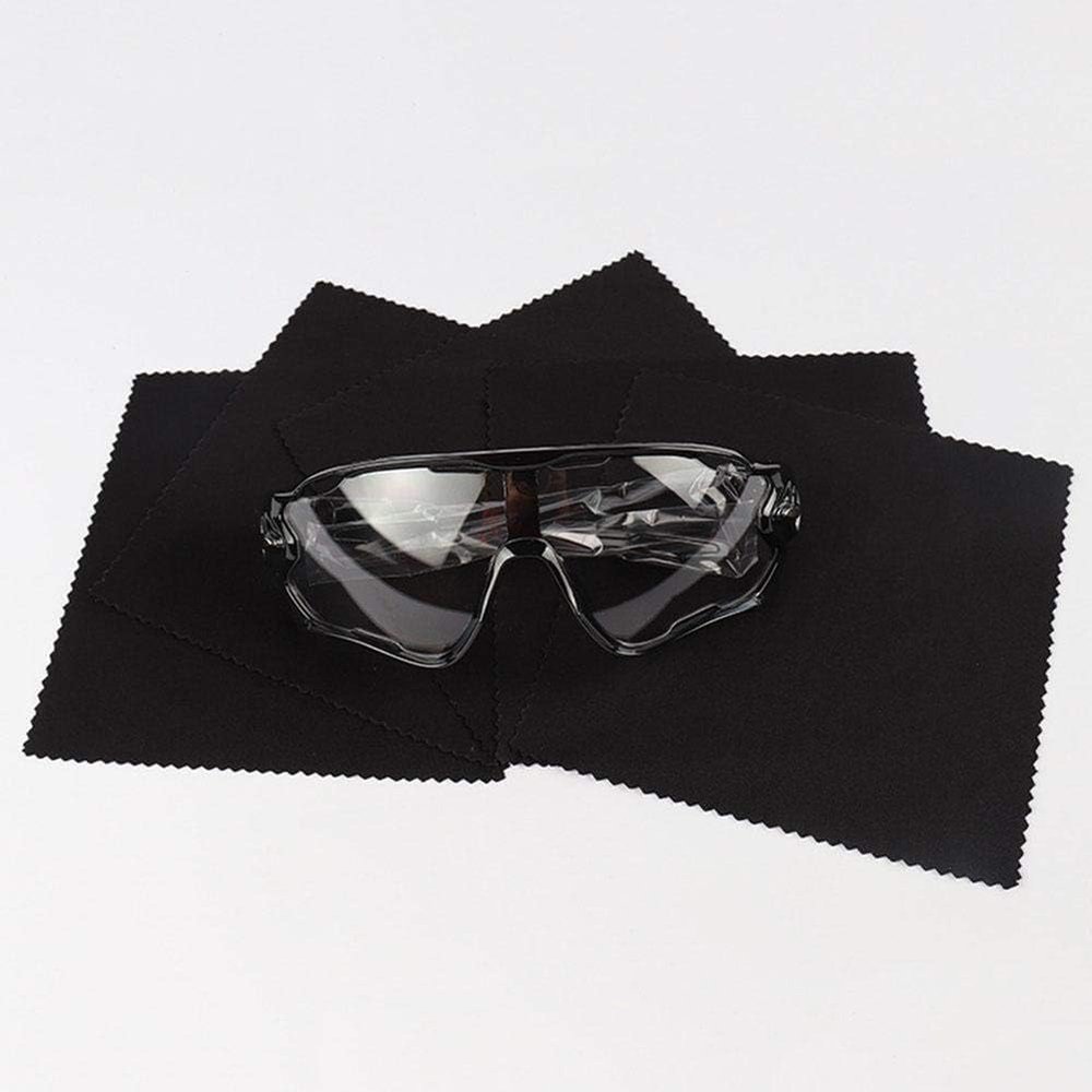 5Pcs Black Microfiber Glasses Wiping Cloth,Sunglasses Cleaning Cloth,Mobile Phone Screen Wipe Cloth,Reusable and Washable,Cleaning Cloth for Glasses,Camera Lens and Phones,Vision Care