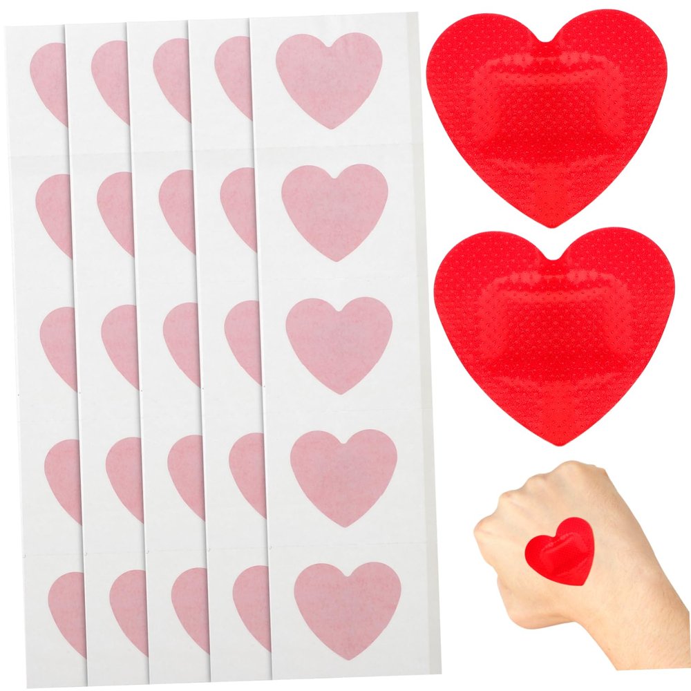 25pcs Heart Shaped Patches Outdoor Wounds Breathable Care