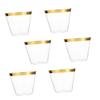 minkissy 2sets 9oz Plastic Drinking Cups Cups for Wedding Shot Glasses Shiny Rim 6pcs*2 view 3