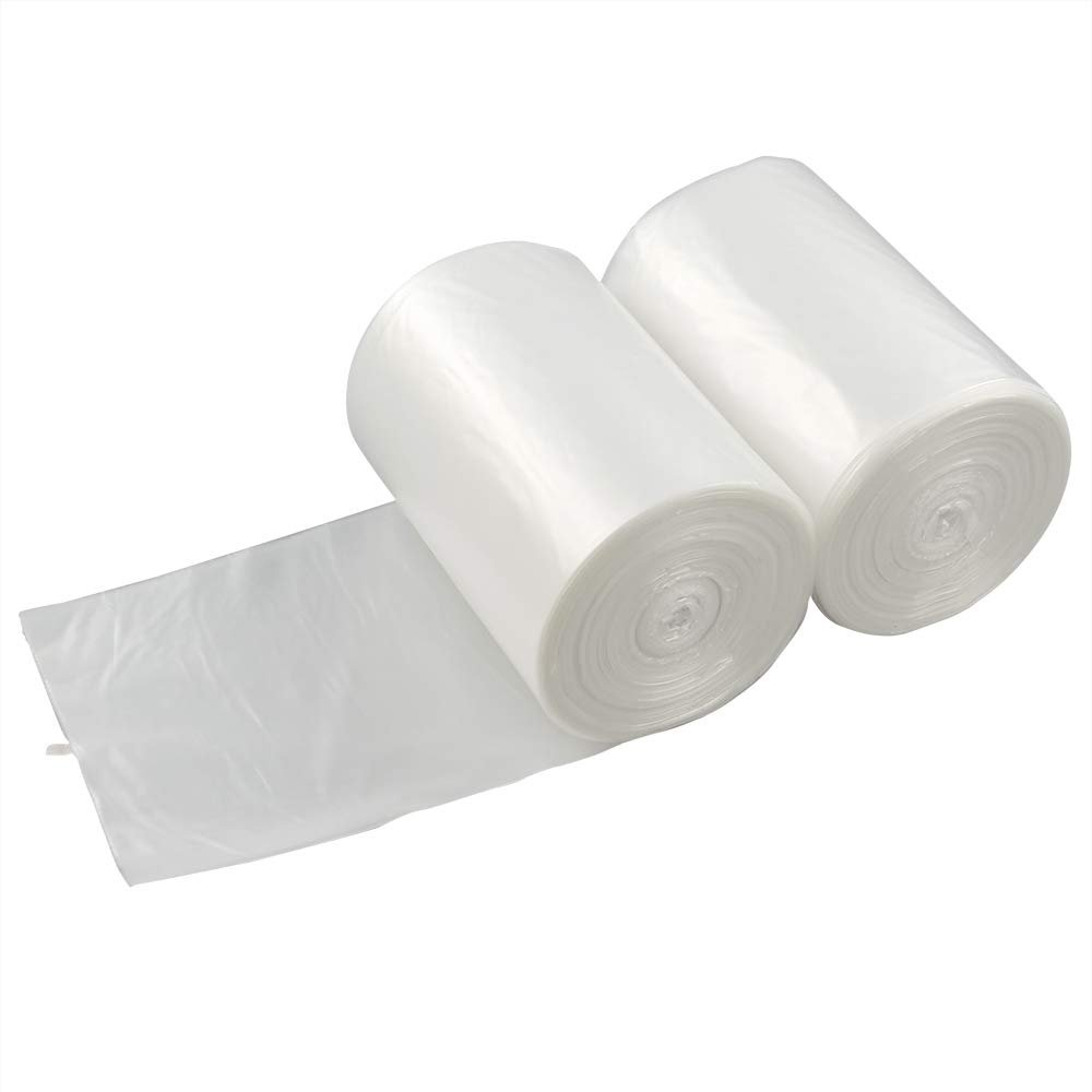 Qskely 4 Gallon Small Clear Trash Bag, 1500 Counts Bathroom Trash Can Liners, 15 Rolls