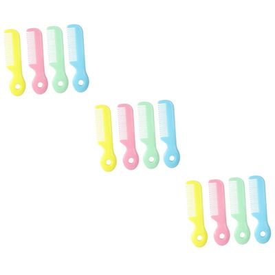 FRCOLOR 12pcs Boy Girl Hair Comb Safety Brush for Newborns Massage Function Material Round Design