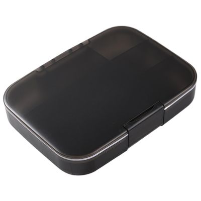 Pineeseatile Large Pill Organizer 9 Compartments Pill Case Moistureproof Pill Box with Removable Partition Portable Tablet Box for Fish Oil, Vitamin Supplements,Pill Box, Black