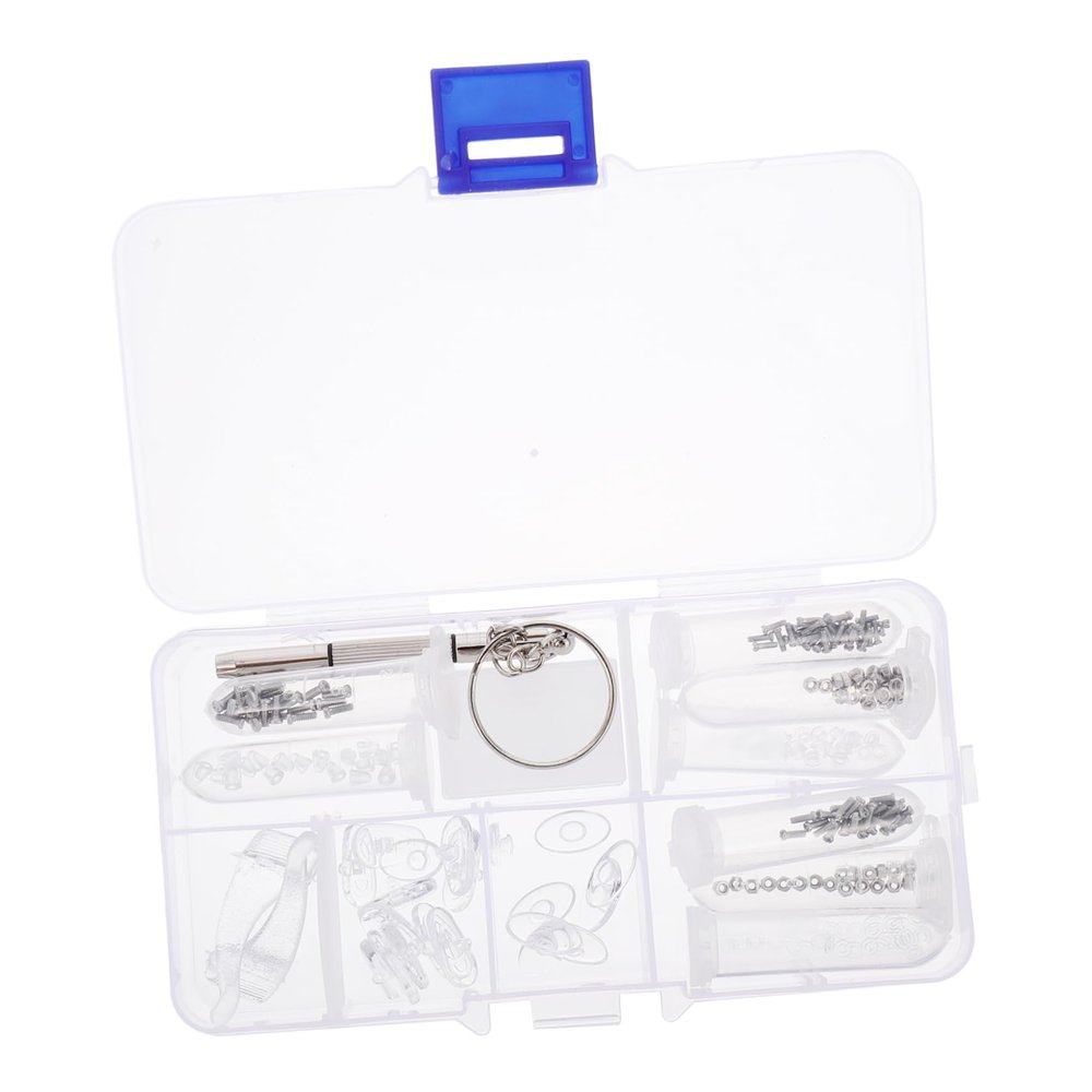 Beavorty 2sets Eyewear Repair Kit Eyeglass Screws Precision Screwdriver Nose Pads Essential Tool for Sunglasses Watches Jewelry Repair