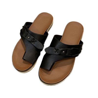 WCXTY Arch Support Sandals Women's,Summer Breathable Walking Foot Correction Flip Flops for Women,Lightweight Non-Slip Ring Toe Bunion Slippers,for Plantar Fasciitis (Color : Black, Size : 6)