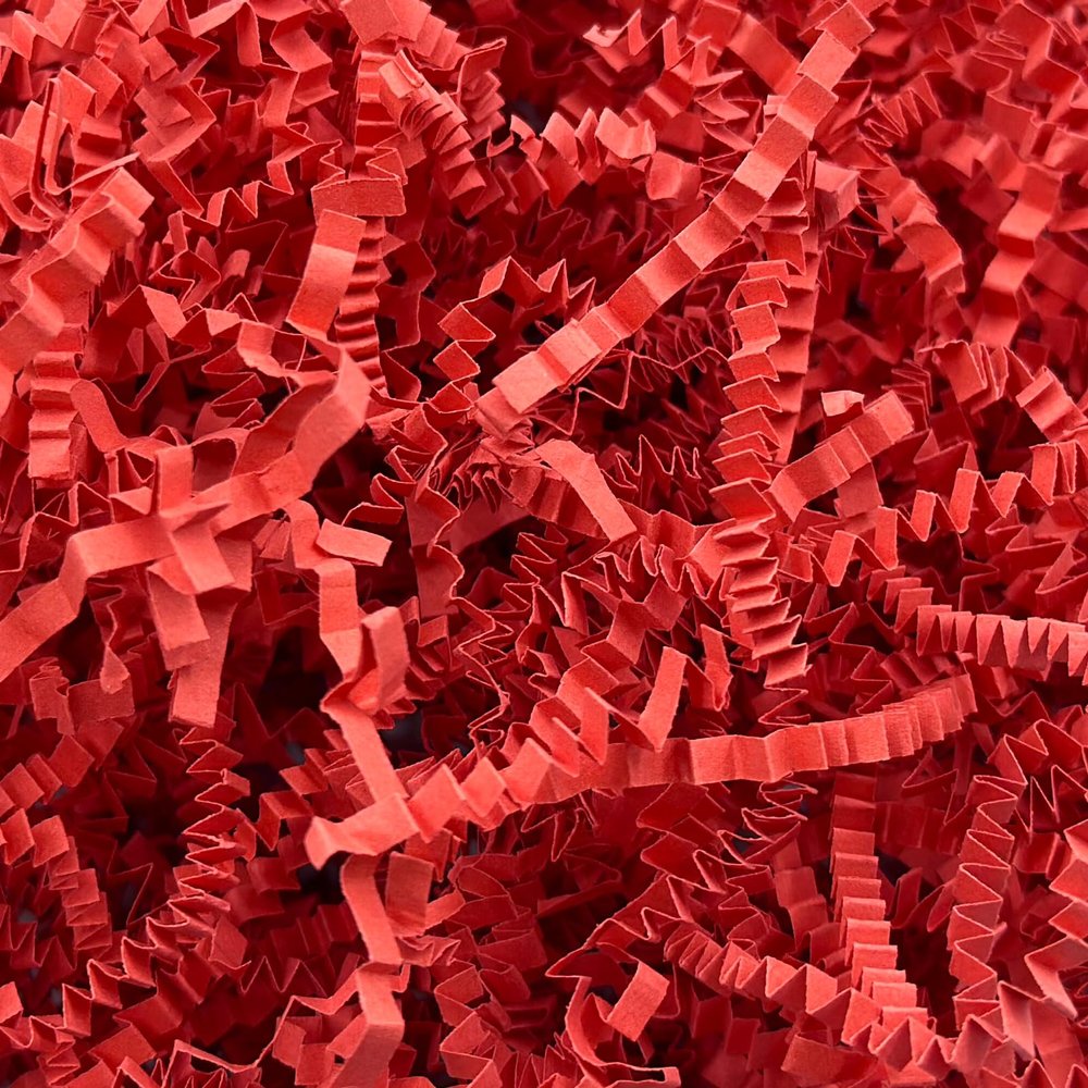 Corlcol 1LB Crinkle Cut Paper Shred Filler for Gift Box Bag and Basket On Holidays(Red)