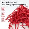 Corlcol 1LB Crinkle Cut Paper Shred Filler for Gift Box Bag and Basket On Holidays(Red) view 3