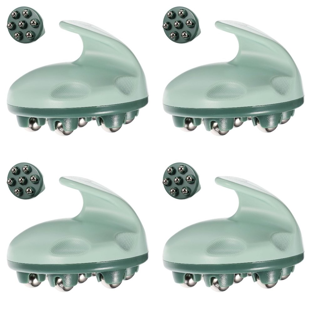 FOMIYES 4Pcs Portable Handheld Foot Massager Rollers with Reflexology Balls for Neck and Body Pain Relief - Compact Massage Tools for Home and Office Use