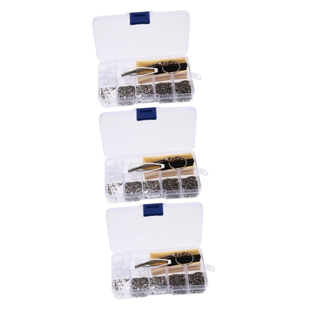 Beavorty 3pcs Glasses Repair Kit Screws Screwdriver Tweezer Nose Pads Easy Repair