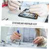 Beavorty 3pcs Glasses Repair Kit Screws Screwdriver Tweezer Nose Pads Easy Repair view 2