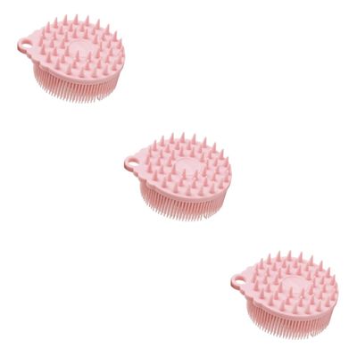 Beavorty 3pcs Sensory Bath Brush Dual-Sided Silicone Scrubber for Gentle Exfoliation Cleansing Soft Massage Tool for Newborns and Toddlers and Portable