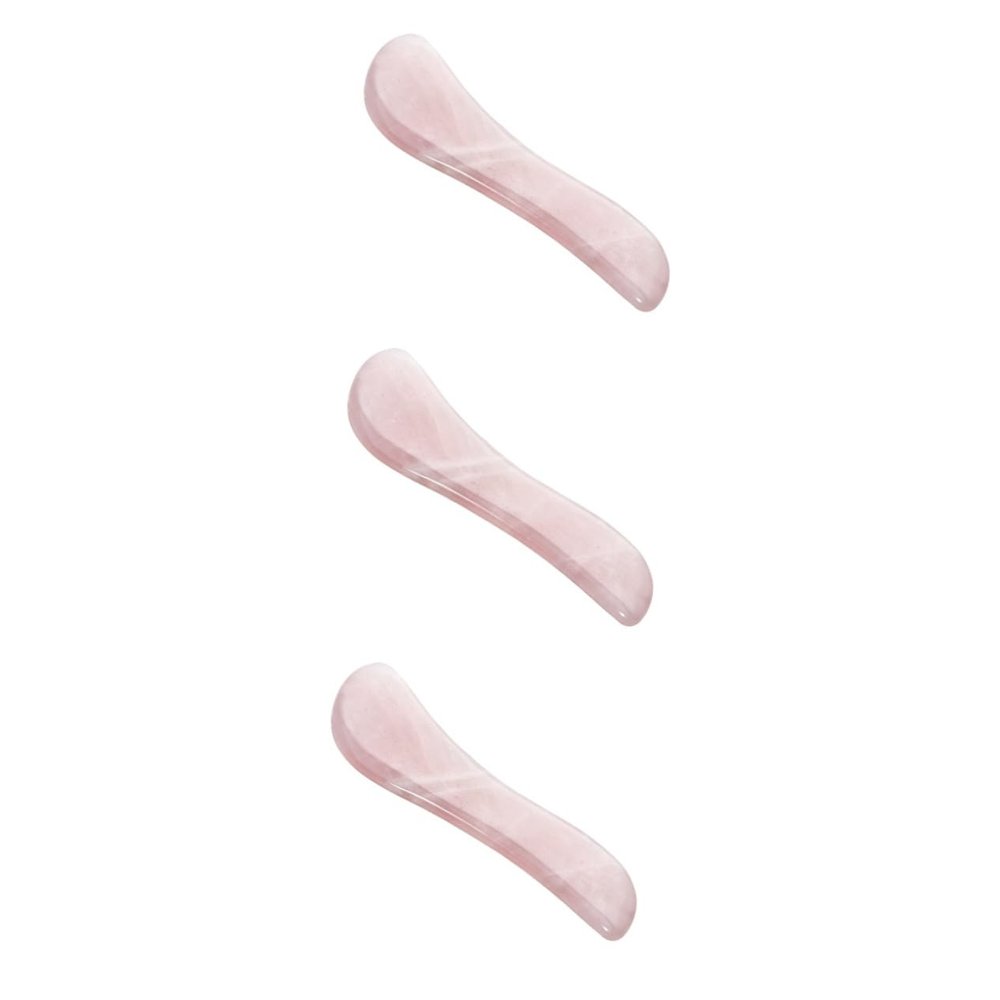 Beavorty 3pcs Quartz Horn-Shape Facial Scrubber Massager Tool for Spa Gua Sha Acupuncture Therapy