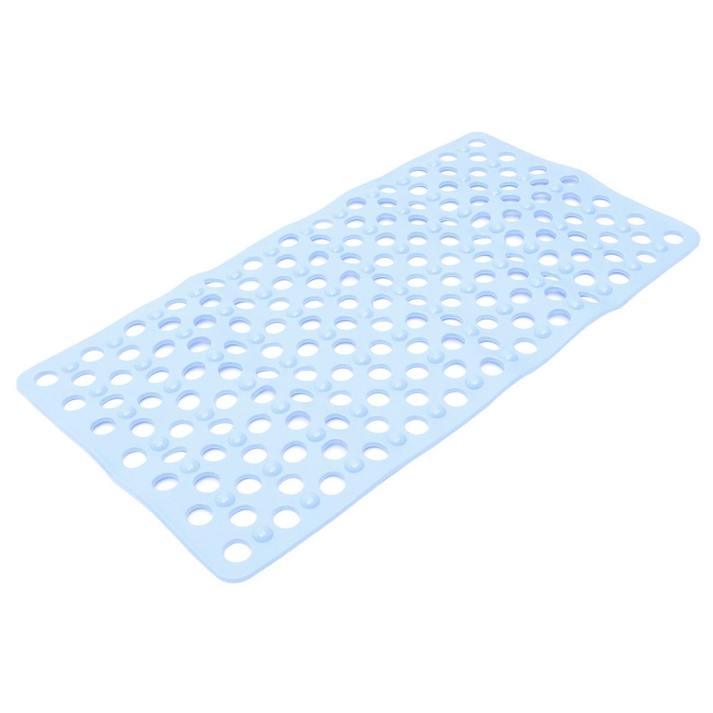 PRETYZOOM Hollow Drainage Non-Slip Shower Mat Thick Bath Mat with Suction Cups Textured Surface for Bathroom Safety for Home Use Light Blue