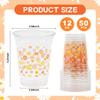 AimFun Daisy Groovy Plastic Cups Pink Orange Flower Party Cups Retro Boho Hippie Disposable Cups 60s 70s 12 oz Cold Drinking Cup for Groovy Party Supplies (50, Colorful Daisy) view 2
