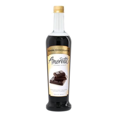 Amoretti - Dark Chocolate Gourmet Syrup 750 ml, Flavor Coffees, Teas, Cocktails, & other Beverages, and Drizzle on Desserts, Gluten Free, GMO/GEO Free, Preservative Free, 94 Servings Per Bottle