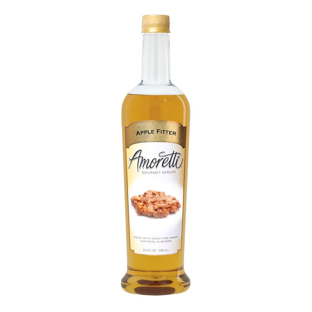 Amoretti - Apple Fritter Gourmet Syrup 750 ml, Flavor Coffees, Teas, Cocktails, & other Beverages, and Drizzle on Desserts, Gluten Free, GMO/GEO Free, Preservative Free, 94 Servings Per Bottle