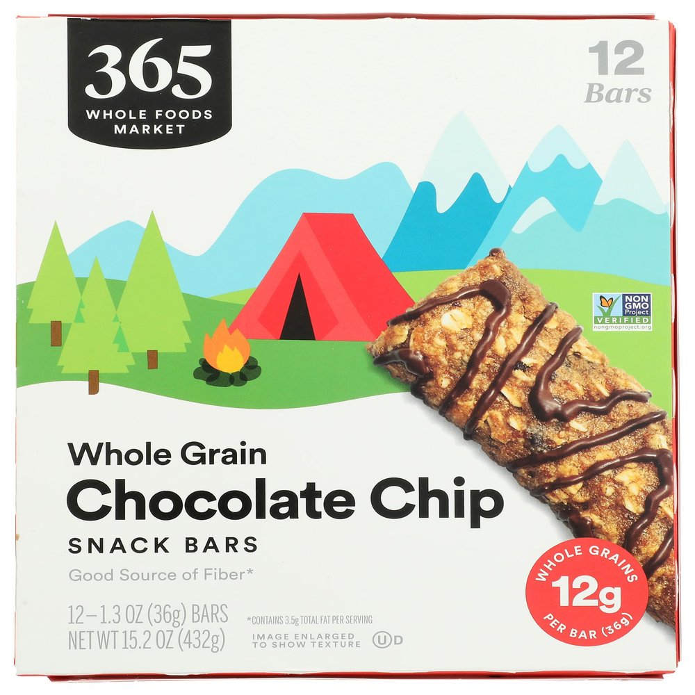 365 by Whole Foods Market, Kids Whole Grain Chocolate Chip Bars, 12 Count, 15.24 Ounce