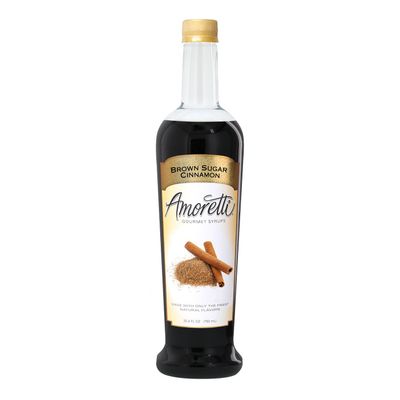 Amoretti - Brown Sugar Cinnamon Gourmet Syrup 750 ml, Flavor Coffees, Teas, Cocktails, & other Beverages, and Drizzle on Desserts, Gluten Free, GMO/GEO Free, Preservative Free, 94 Servings Per Bottle