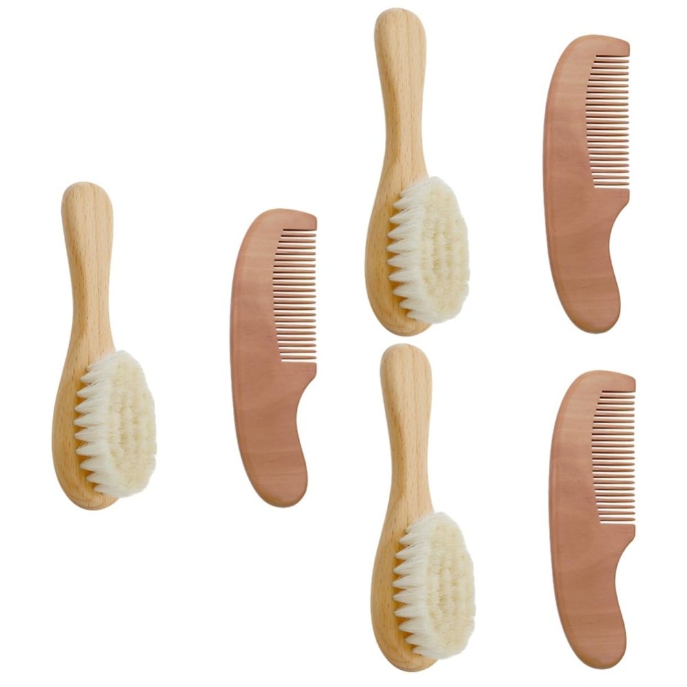 NOLITOY 3sets Bathing Brush and Shampoo Comb Ergonomic Hair Care Tool for Boy Girl Soft Skin-Friendly Bristles for Gentle Cleaning for Newborns and Toddlers