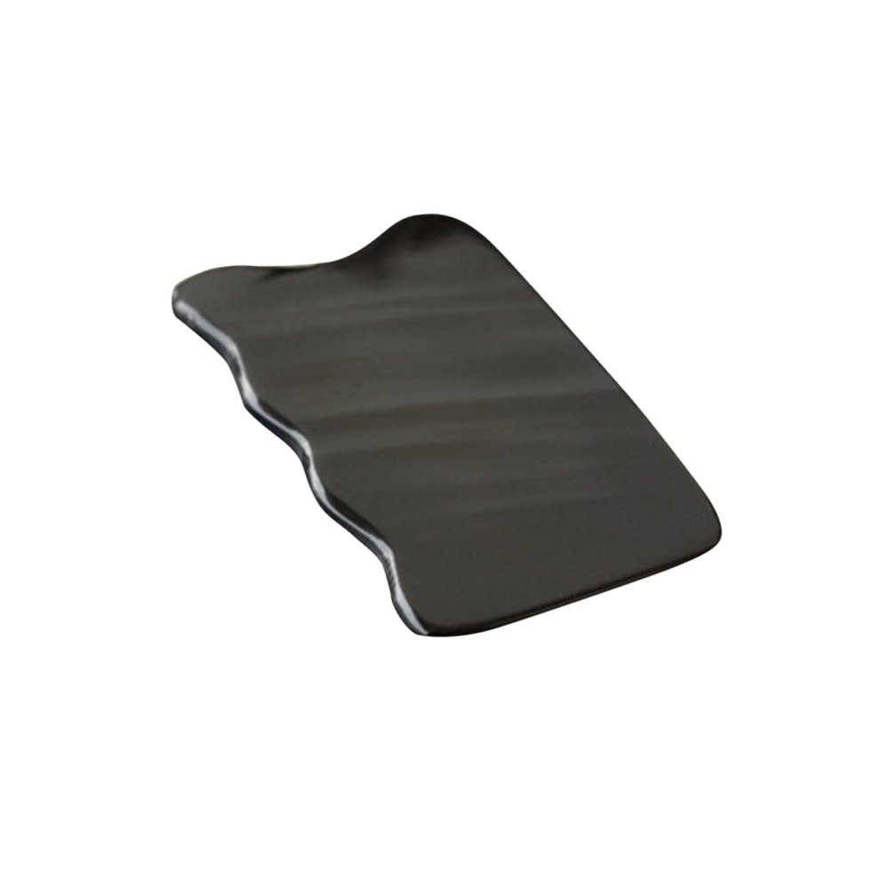 Beavorty 3pcs Black Wavy Buffalo Horn Scraping Massage Tool for Body Therapy Natural Gua Board for Neck and Multi-Functional Spa Massage Plate
