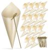 FOMIYES 100 Pcs Wood Veneer Roll Cocktail Picks Food Sticks Skewers Unique Snack Cones Perfect for Events view 1