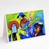 Caroline's Treasures Mardi Gras Throw me something mister Greeting Cards Pack of 8 Blank Cards with Envelopes Whimsical A7 Size 5x7 Blank Note Cards view 1