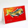 Caroline's Treasures Danny Dolphin Fish Greeting Cards Pack of 8 Blank Cards with Envelopes Whimsical A7 Size 5x7 Blank Note Cards view 1