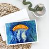 Caroline's Treasures Calm Water Jellyfish Greeting Cards Pack of 8 Blank Cards with Envelopes Whimsical A7 Size 5x7 Blank Note Cards view 2