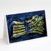 Caroline's Treasures Asperagus Blew Greeting Cards Pack of 8 Blank Cards with Envelopes Whimsical A7 Size 5x7 Blank Note Cards view 1