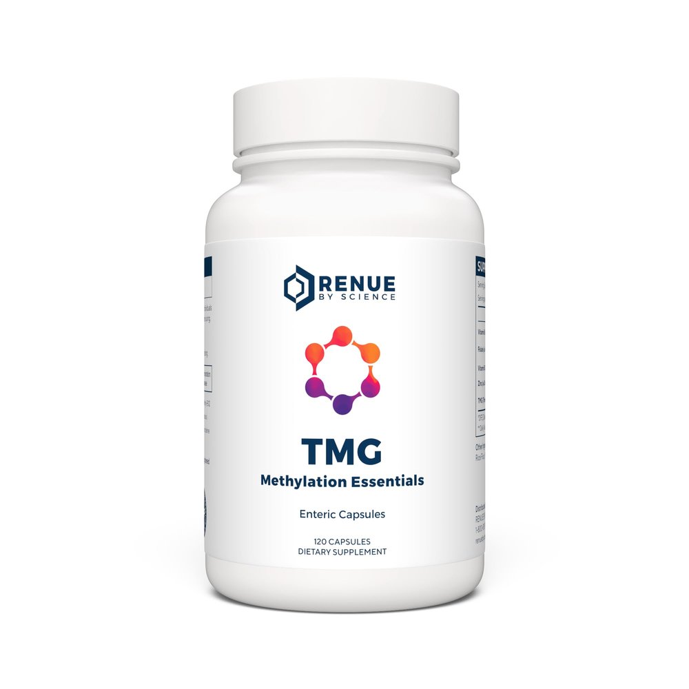 Renue By Science TMG | High Strength TMG Supplements | 120 Trimethylglycine Capsules - 900mg TMG per Serving with Vitamin B12 Vitamin B6 Folate & Zinc | Made in The USA & Third-Party Tested