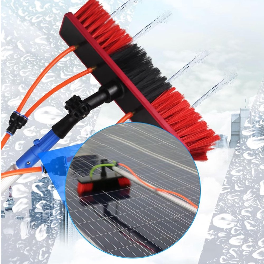 Window Washing Kit with Extension Pole, Water Fed Pole, Extendable Window Cleaner, Adjustable Brush Head, Multifunctional Cleaning Brush, for Solar Panel Window Glass (Color : Brush head-50cm, Size