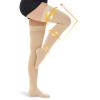 beister 15-20 mmHg Medical Compression Stockings with Dot Silicone Band, Closed Toe Thigh High Graduated Compression Socks for Women Men, Circulation Support Pressure Stockings for Varicose Veins, DVT view 1