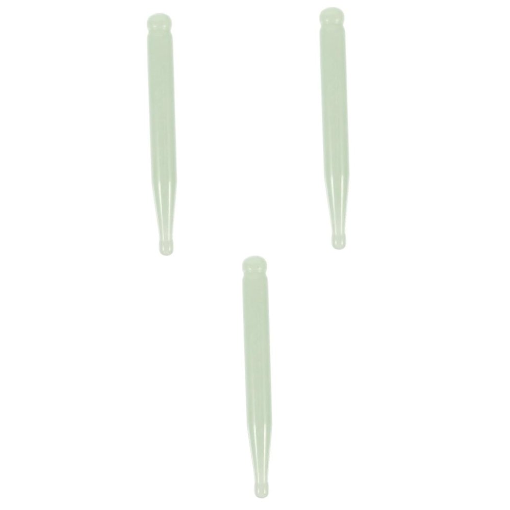 Beavorty 3pcs Natural Jade Massage Stick Foot Scraper Roller Massager Shiatsu Neck Back Massager