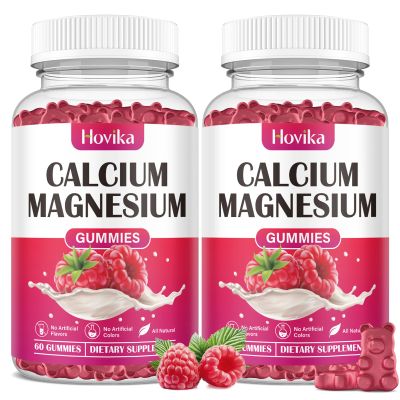 Calcium Magnesium Zinc Gummies-Calcium Magnesium 2:1 Ratio with Vitamin D3, K2, B6, B12 for Bone Strength, Muscle Function & Nerve Health, Extra Absorption Formula, Vegan, Raspberry Flavor 120 Gummies