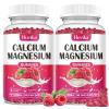 Calcium Magnesium Zinc Gummies-Calcium Magnesium 2:1 Ratio with Vitamin D3, K2, B6, B12 for Bone Strength, Muscle Function & Nerve Health, Extra Absorption Formula, Vegan, Raspberry Flavor 120 Gummies view 1