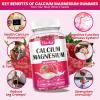 Calcium Magnesium Zinc Gummies-Calcium Magnesium 2:1 Ratio with Vitamin D3, K2, B6, B12 for Bone Strength, Muscle Function & Nerve Health, Extra Absorption Formula, Vegan, Raspberry Flavor 120 Gummies view 3