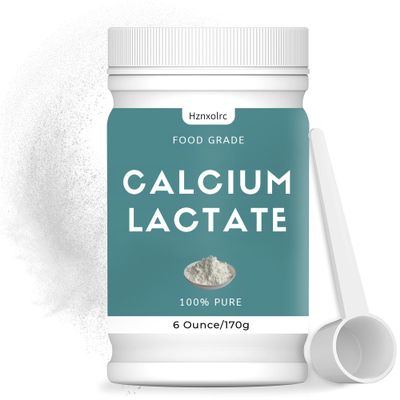 6 oz Calcium Lactate Powder, 100% Pure Calcium Lactate, Food-Grade, Supports Bone Health, Helps Neutralize Food Acidity, Keeps Food Fresh, for Dairy Products, Breads and Pastries and More