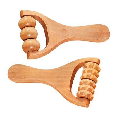 Beavorty 2pcs Wooden Massage Roller Tool for Muscle Relief Neck and Foot Massage Lightweight and Portable Design Circulation for Post-Exercise Relaxation
