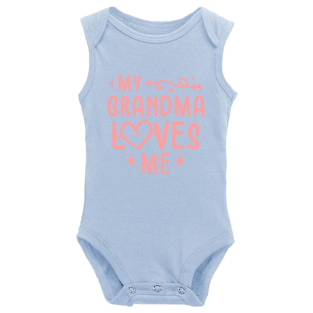 My Grandma Loves Me Print Baby Birth Announcement Bodysuit