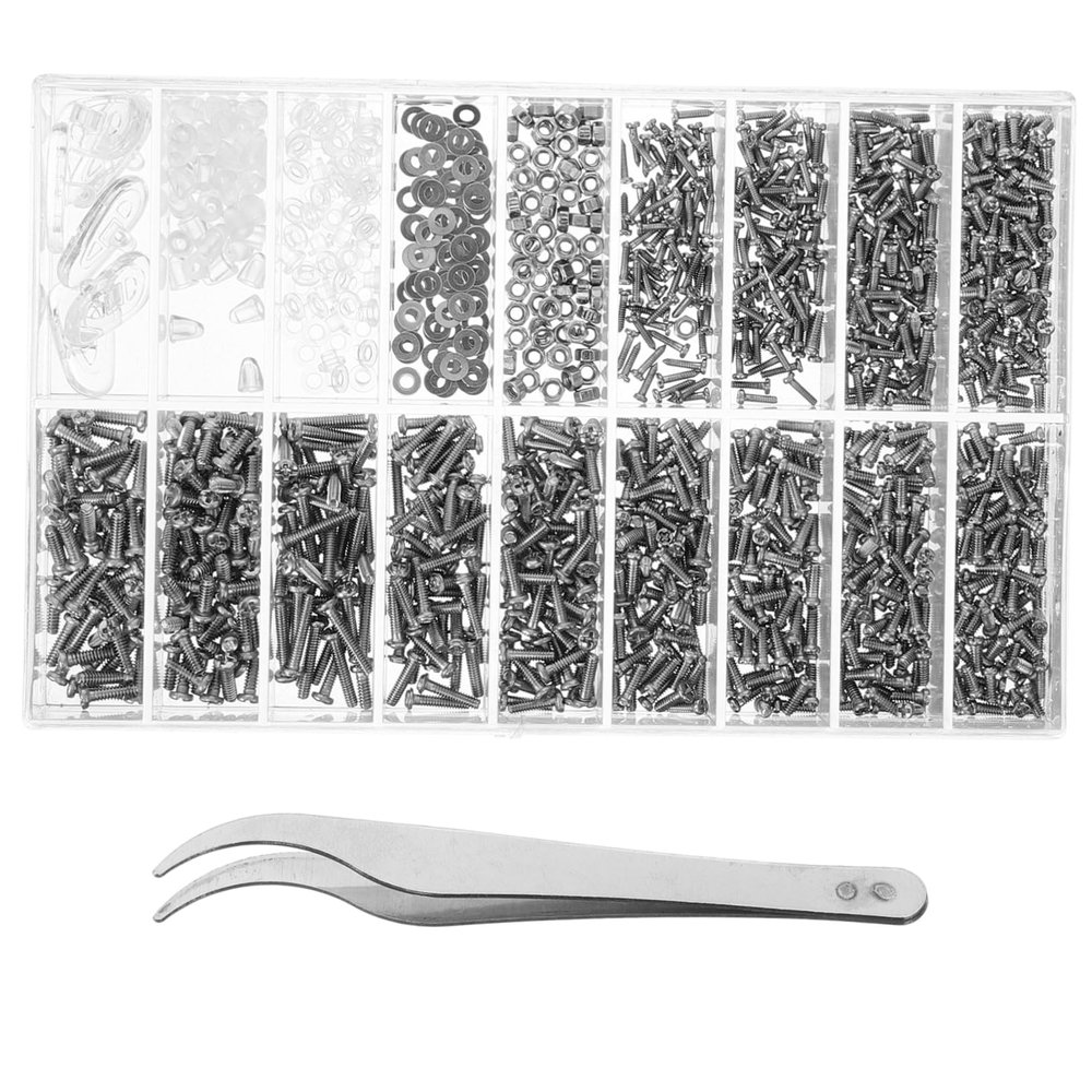 Beavorty 1set Glasses Repair Kit Nose Pads and Screws Portable Eyeglass Maintenance for Comfortable Fit and Non- Support