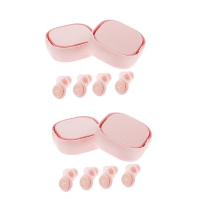 FOMIYES 4sets Silicone Noise Earplugs for Sleeping Learning and Travel Comfortable Noise Reduction Ear Plugs Storage Case for Snoring and Distraction Environments