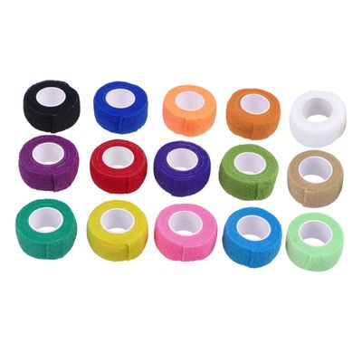 BESPORTBLE 15pcs Colorful Self-Adhesive Bandage Wrap Nonwoven Elastic Cohesive Tape for Wounds Injury Care and Sports for Adults
