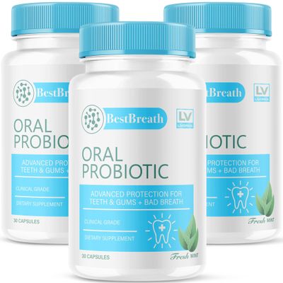 3 Pack - Best Breath - Best Breath Oral Probiotic, Best Breath Probiotic, Best Breath Pills, BestBreath, Best Breathe 90 Capsules For 3 Months, Best Breath Oral Probiotics For Mounth Bad Breath.