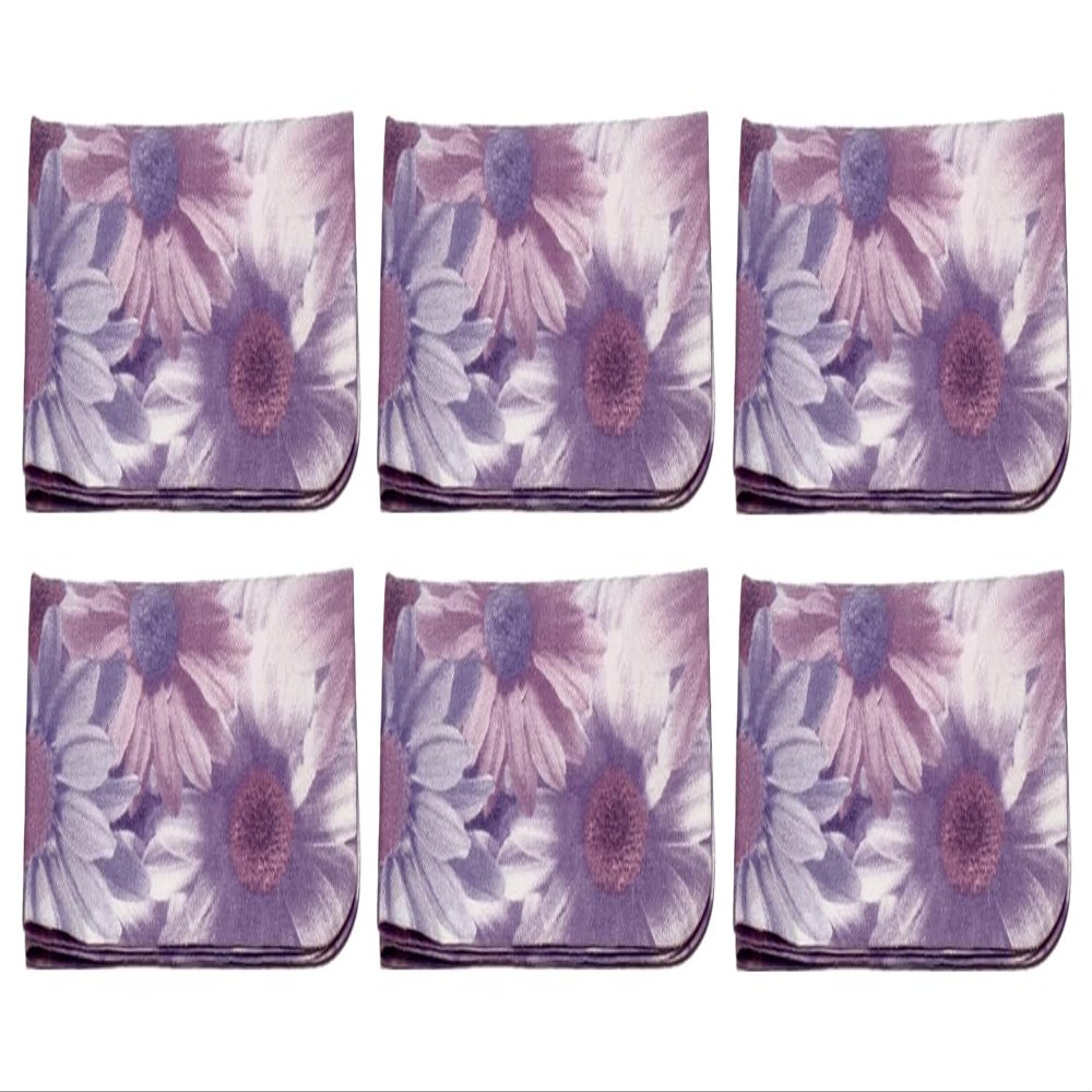 Calabria Japan Tropical Floral Microfiber Eyeglass Cleaning Cloth Purple 6 Pack Clean Phone Screen Glasses Lenses Sunglasses