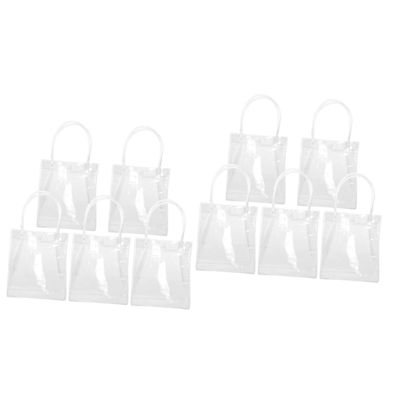 NOLITOY 10pcs Pvc Wine Bags Handles Candy Packaging for Parties Weddings Multi-function Tote for Wine Bottles Goodies