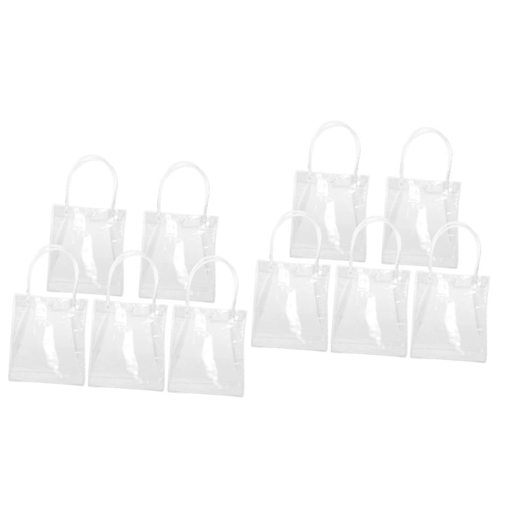 NOLITOY 10pcs Pvc Wine Bags Handles Candy Packaging for Parties Weddings Multi-function Tote for Wine Bottles Goodies