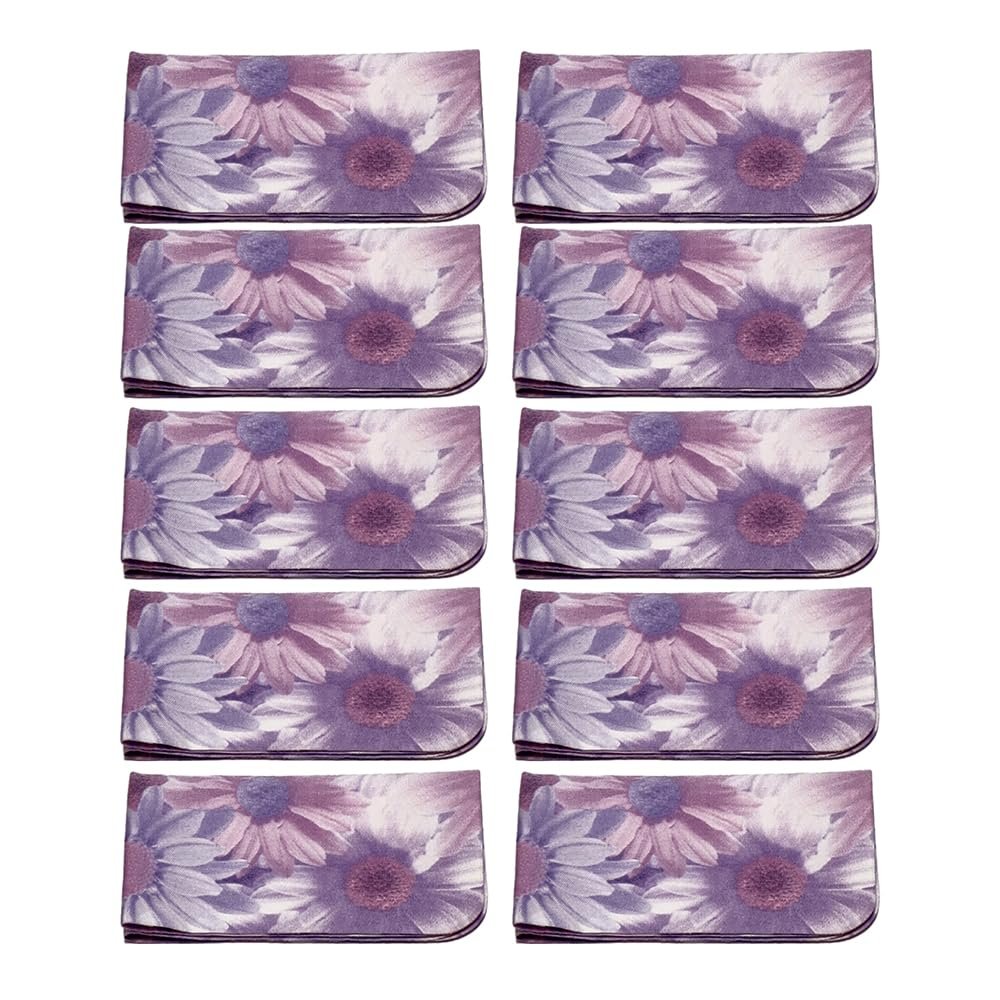 Calabria Japan Tropical Floral Microfiber Eyeglass Cleaning Cloth Purple 10 Pack Cleans Phone Screen Glasses Lenses Sunglass