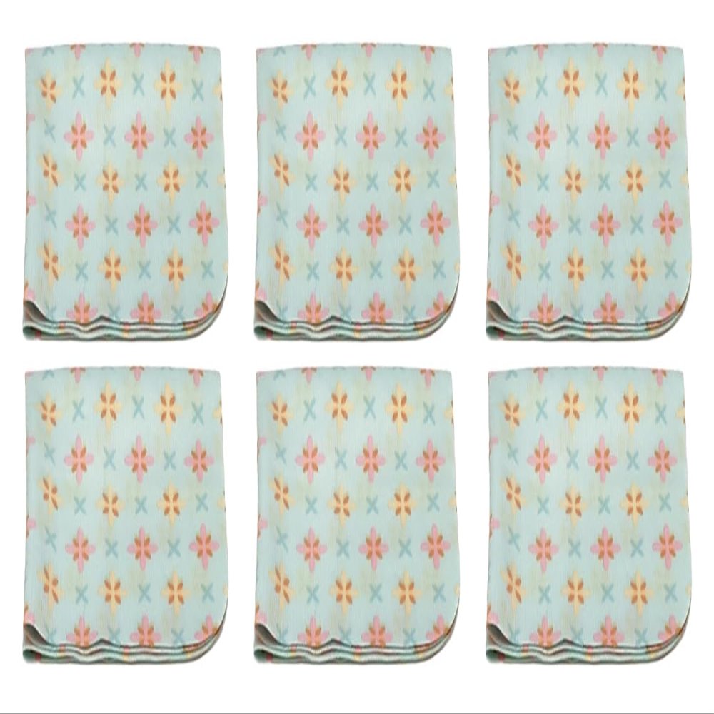 Calabria Japan Stars Pattern Microfiber Eyeglasses Cleaning Cloth Blue 6 Pack Cleans Smart Phone Screens TV Glasses Sunglass